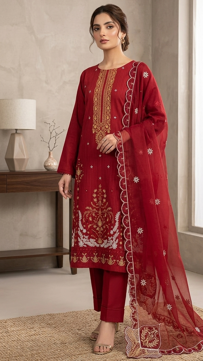 Bana Dora Embroidery Lawn 3pc