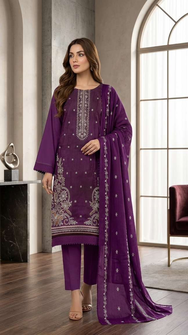 Bana Dora Embroidery Lawn 3pc