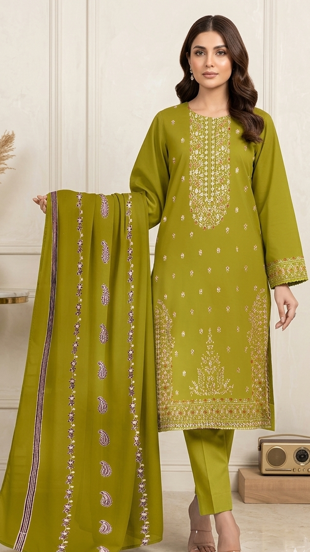 Bana Dora Embroidery Lawn 3pc