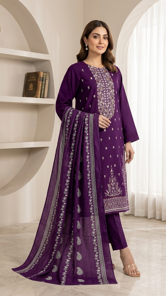 Bana Dora Embroidery Lawn 3pc