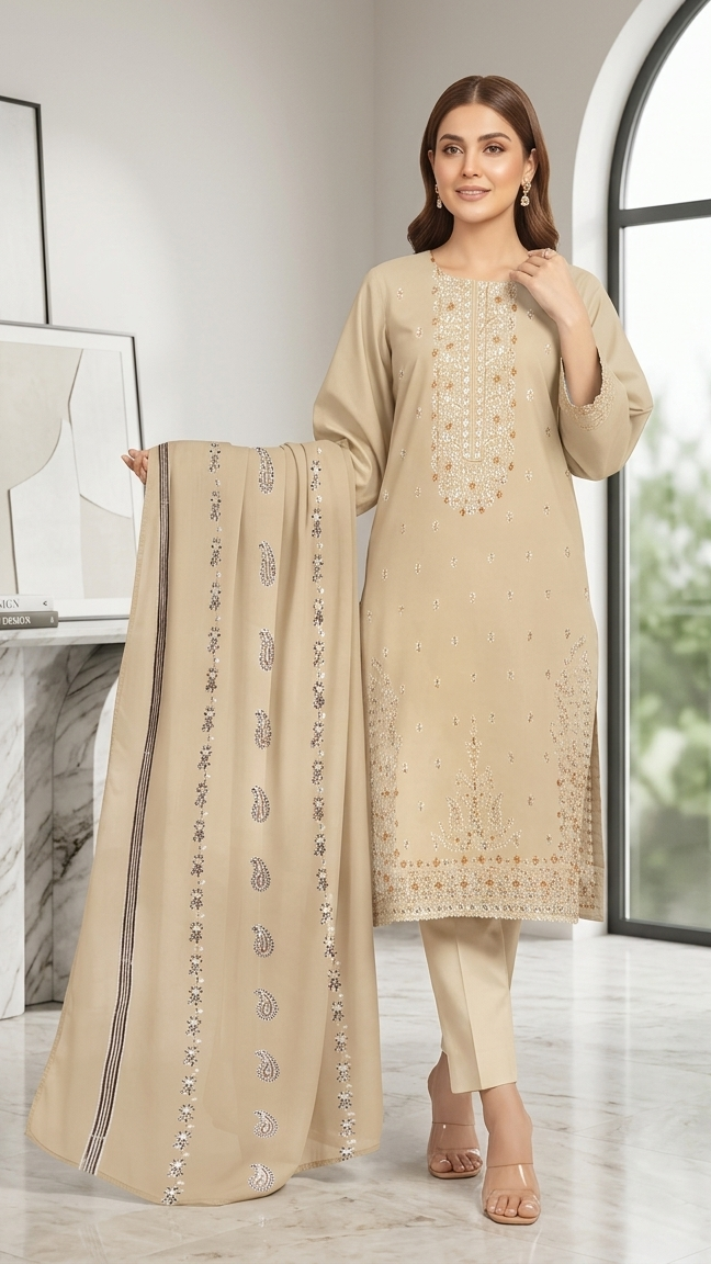 Bana Dora Embroidery Lawn 3pc