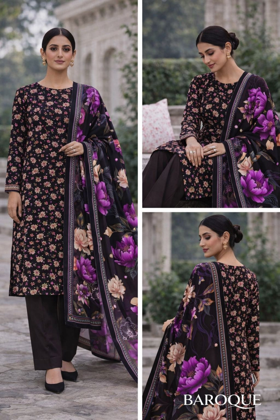 Baroque Printed Lawn 3pc